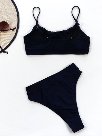 Adjustable Strap Ruched Two-Piece Swim Set Shop One Place
