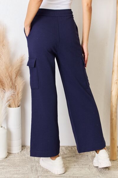RISEN Drawstring Relaxed Cargo Wide Leg Pants Shop One Place