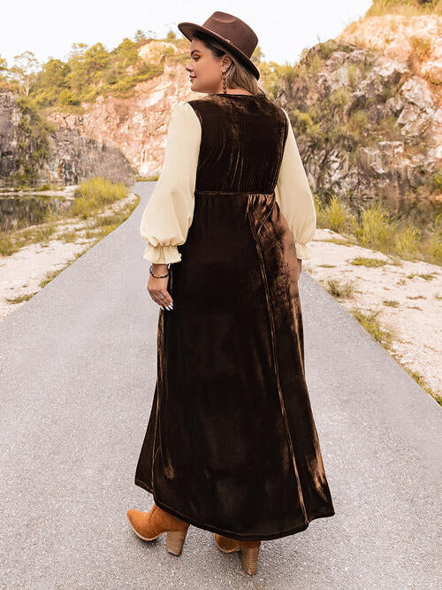 Plus Size Embroidered Square Neck Dress Shop One Place