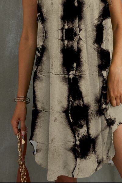 Tie-Dye Grecian Neck Dress Shop One Place