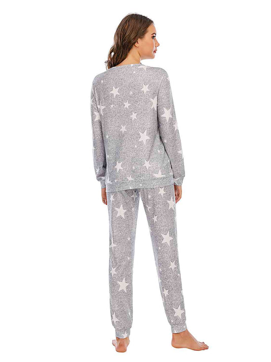Star Top and Pants Lounge Set Shop One Place