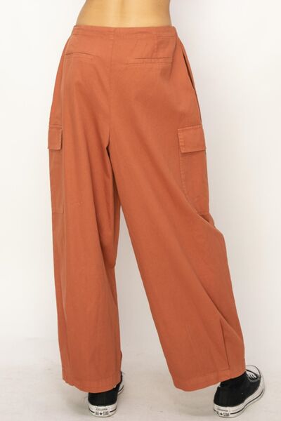 HYFVE Drawstring Cargo Wide Leg Pants Shop One Place