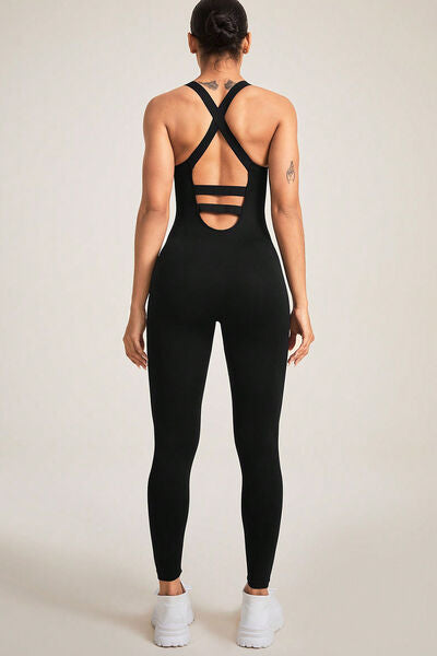 Crisscross Wide Strap Jumpsuit Shop One Place