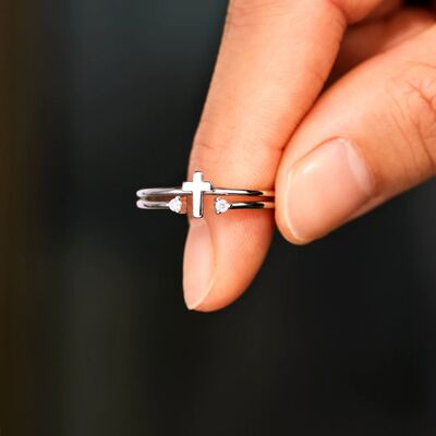 925 Sterling Silver Cross Ring Shop One Place