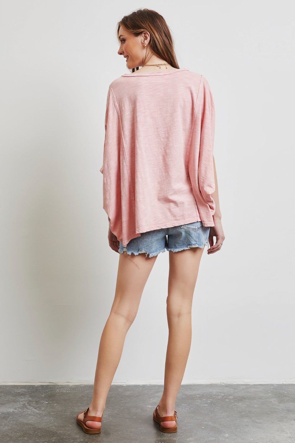 HEYSON Full Size Garment-Dyed Boat Neck Oversized Top Shop One Place