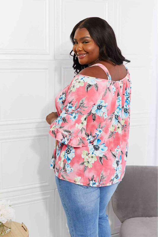 Sew In Love Full Size Fresh Take Floral Cold-Shoulder Top Shop One Place