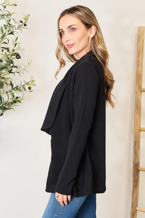Heimish Full Size Open Front Long Sleeve Blazer Shop One Place