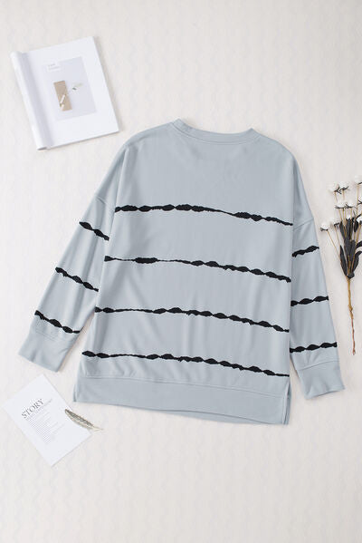 Plus Size Round Neck Dropped Shoulder Sweatshirt Shop One Place
