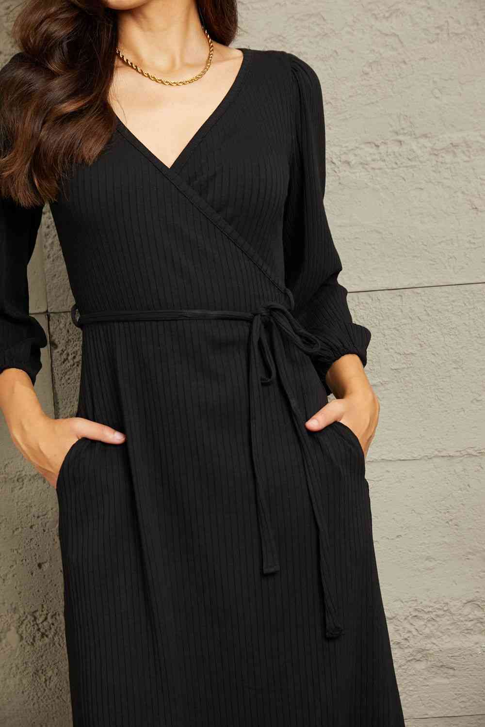 Culture Code Full Size Surplice Flare Ruching Dress Shop One Place