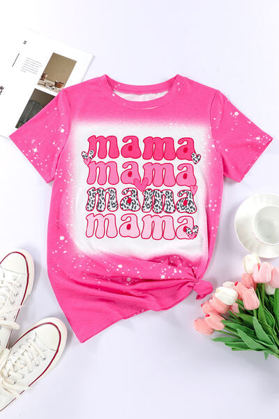 MAMA Round Neck Short Sleeve T-Shirt Shop One Place