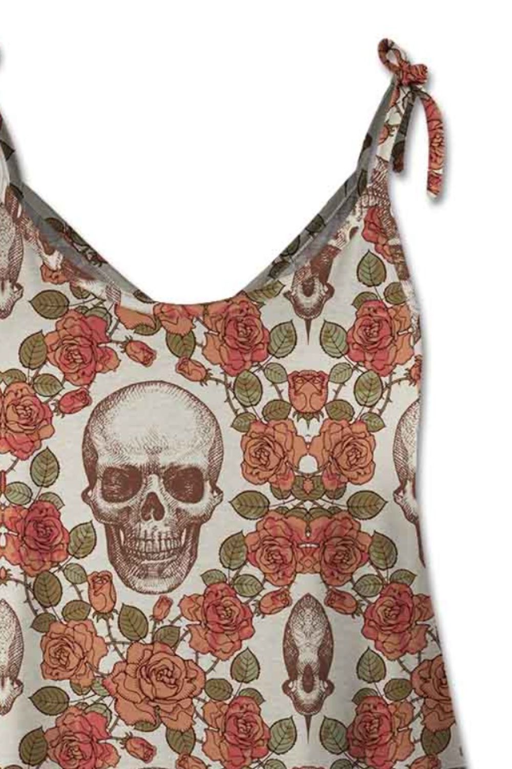 Skull Scoop Neck Tie Shoulder Cami Shop One Place