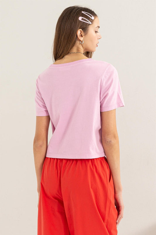 HYFVE Round Neck Cropped T-Shirt Shop One Place