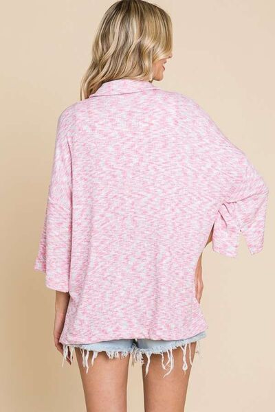 Culture Code Button Up Drop Shoulder Slit Shirt Shop One Place
