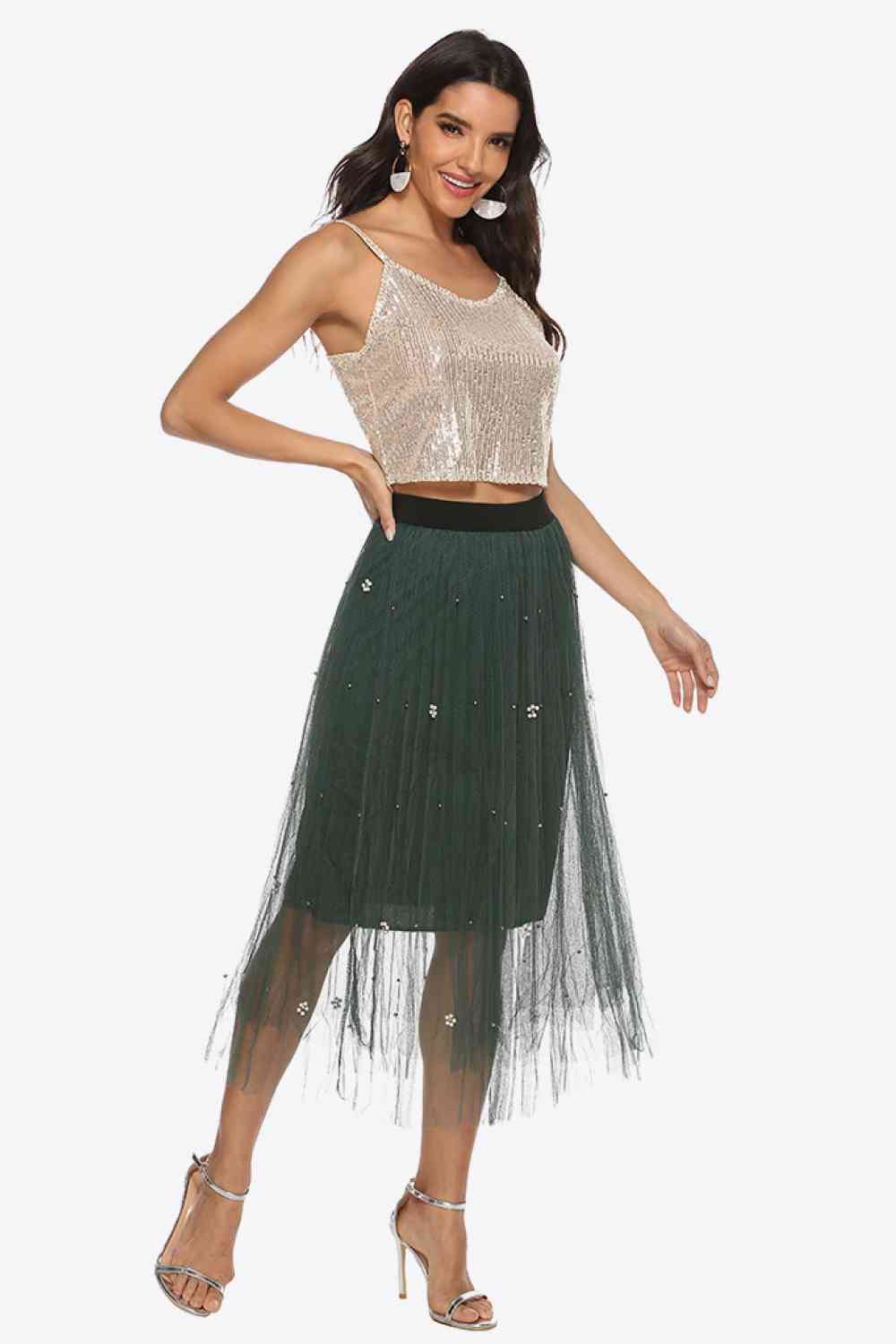 Sequin Cropped Cami Shop One Place