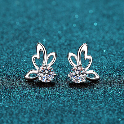1 Carat Moissanite Butterfly Shape Earrings Shop One Place