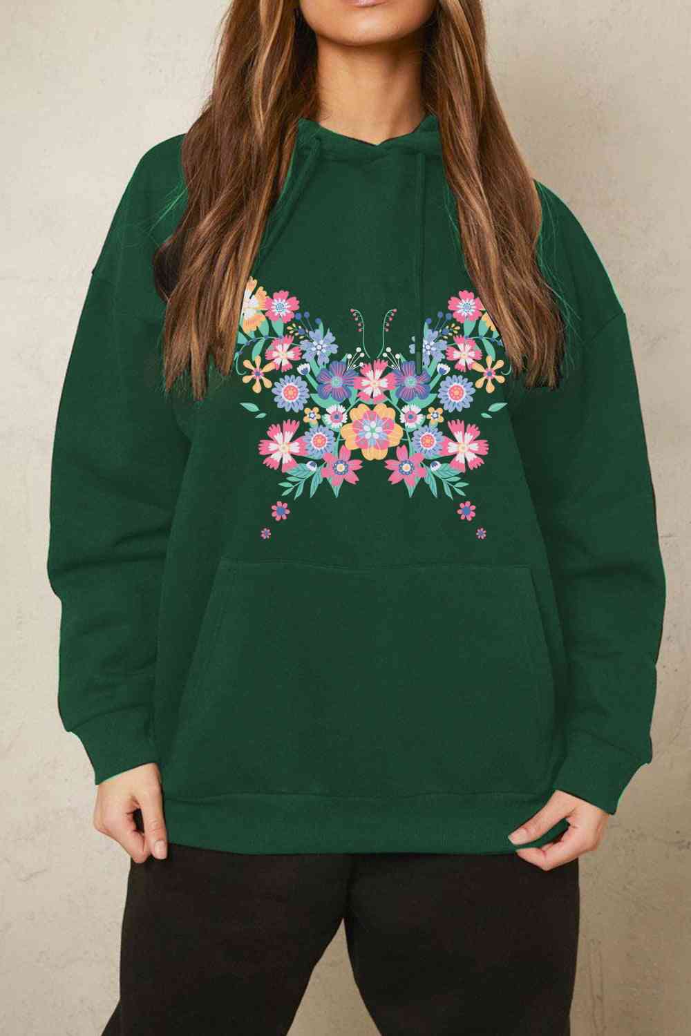 Simply Love Simply Love Full Size Floral Butterfly Graphic Hoodie Shop One Place
