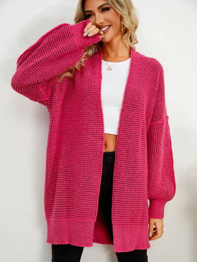 Open Front Dropped Shoulder Cardigan Shop One Place