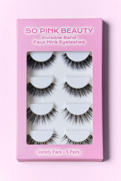 SO PINK BEAUTY Faux Mink Eyelashes Variety Pack 5 Pairs Shop One Place