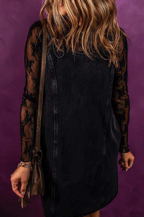 Sleeveless Denim Dress with Pockets Shop One Place