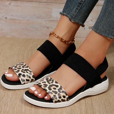 PU Leather Open Toe Low Heel Sandals Shop One Place