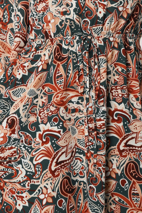 Printed V-Neck Mini Dress Shop One Place