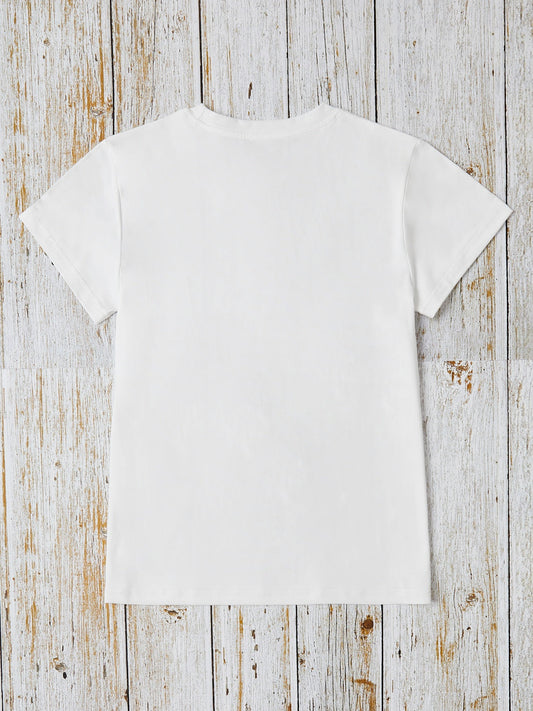 Rabbit Round Neck Short Sleeve T-Shirt Shop One Place