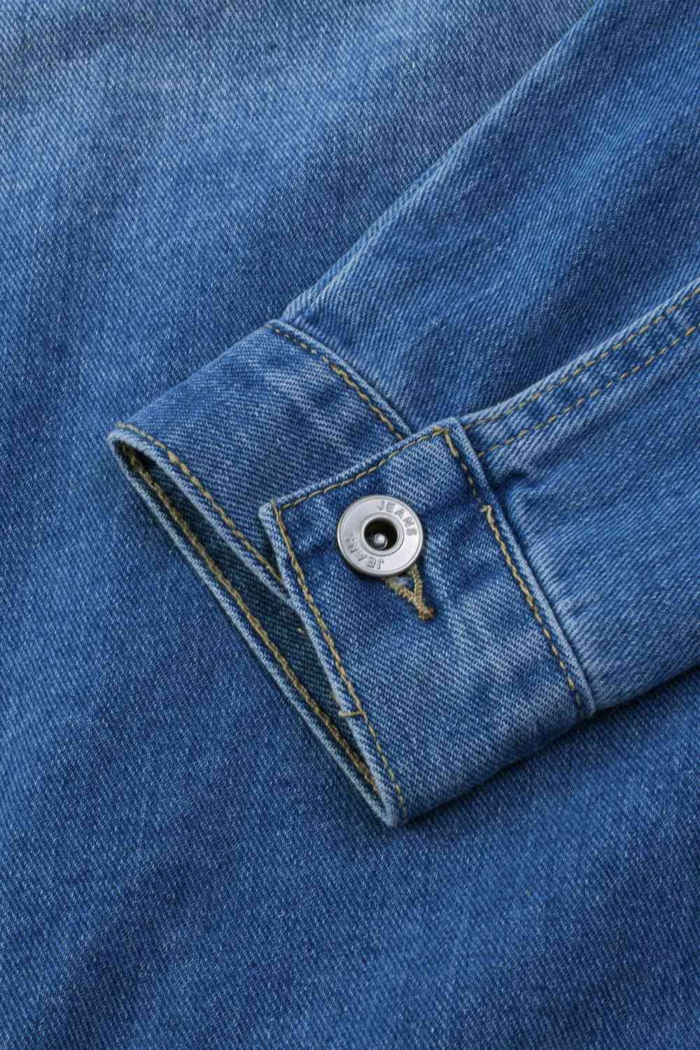 Distressed Hooded Denim Jacket Shop One Place
