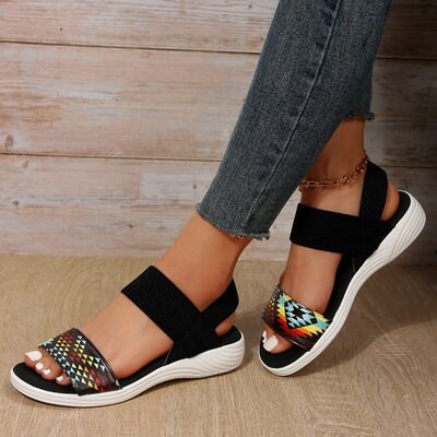 PU Leather Open Toe Low Heel Sandals Shop One Place