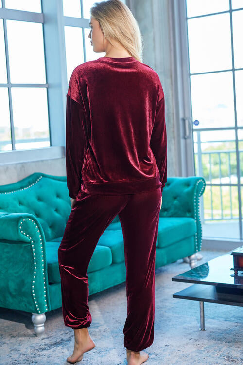 Long Sleeve Top and Pants Lounge Set Shop One Place