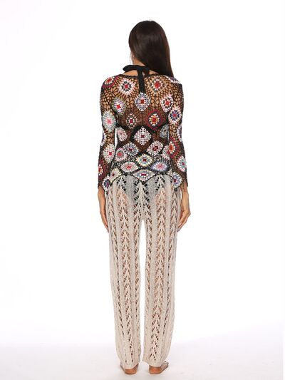 Cutout Drawstring High Waist Swim Pants Shop One Place