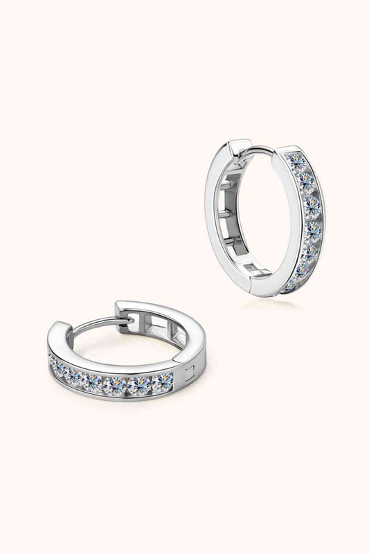 Moissanite 925 Sterling Silver Huggie Earrings Shop One Place