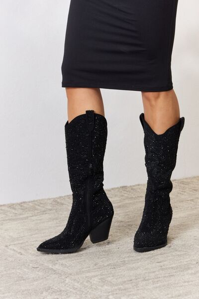 Forever Link Rhinestone Knee High Cowboy Boots Shop One Place