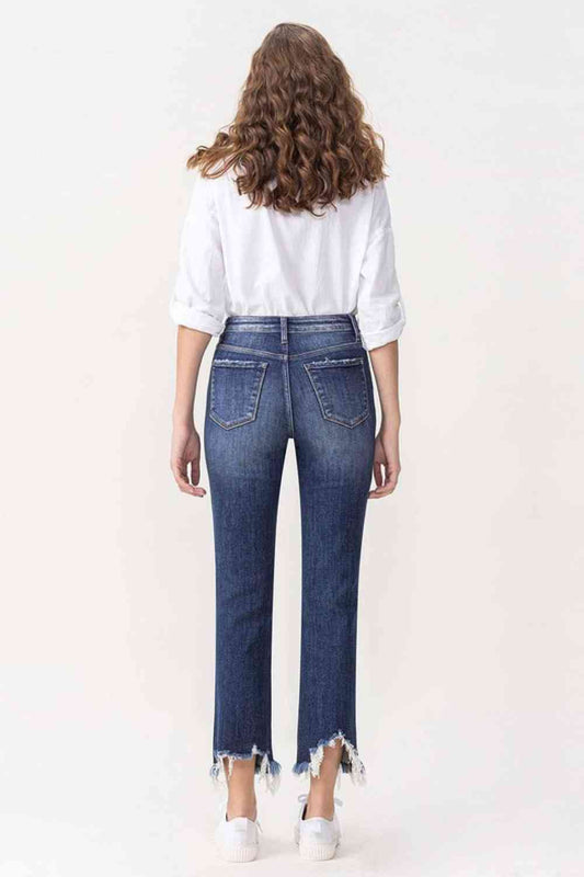 Lovervet Jackie Full Size High Rise Crop Straight Leg Jeans Shop One Place