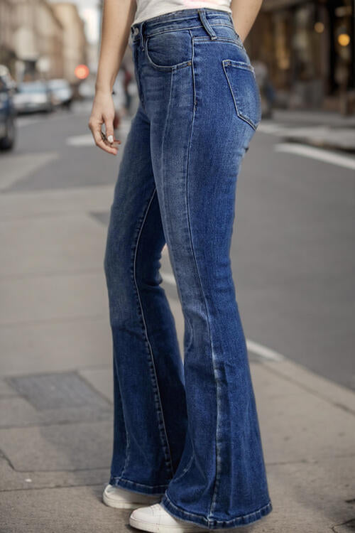 Plus Size High Waist Flare Jeans Shop One Place