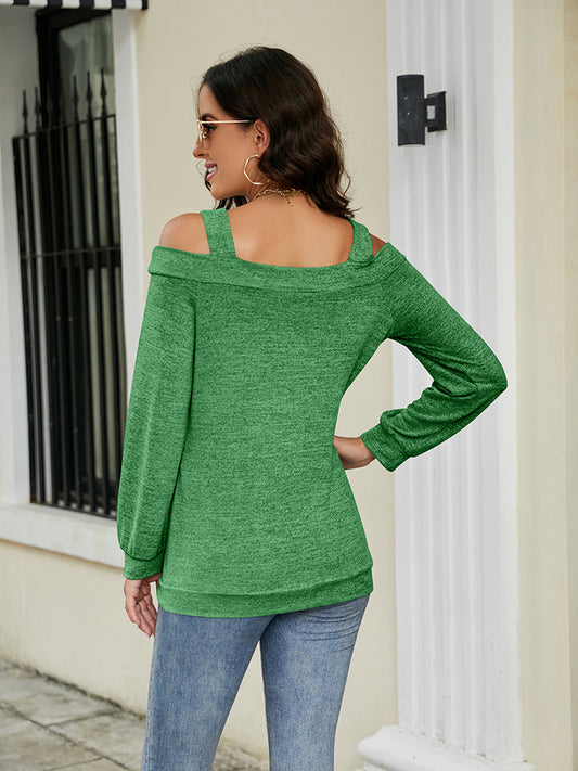 Cold Shoulder Cutout Square Neck Blouse Shop One Place