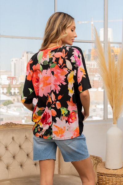 Sew In Love Full Size Floral Round Neck Short Sleeve T-Shirt Shop One Place