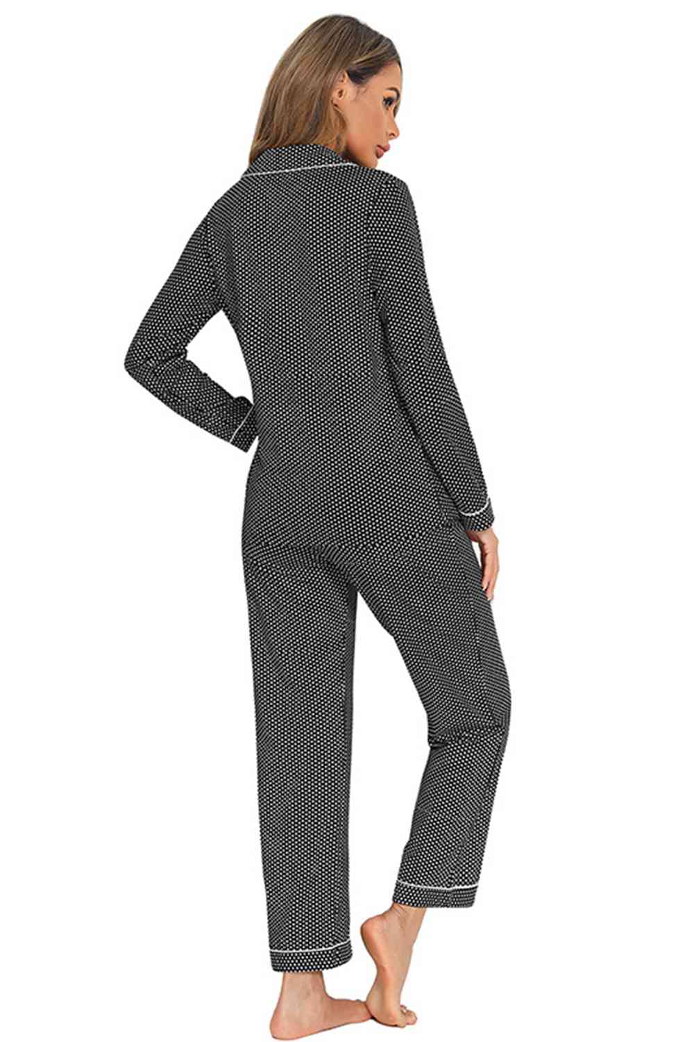 Collared Neck Loungewear Set with Pocket Shop One Place