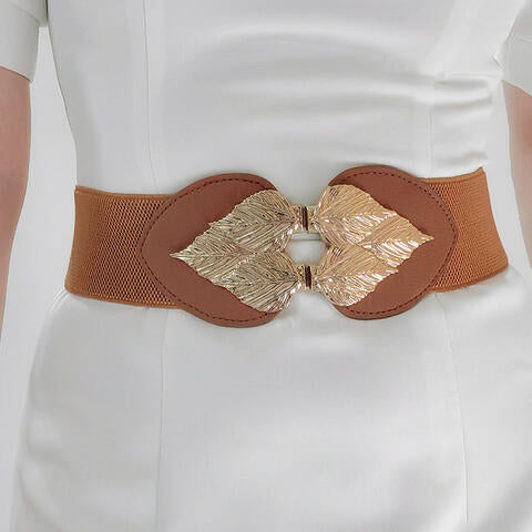 Alloy Leaf Buckle Elastic Belt Shop One Place