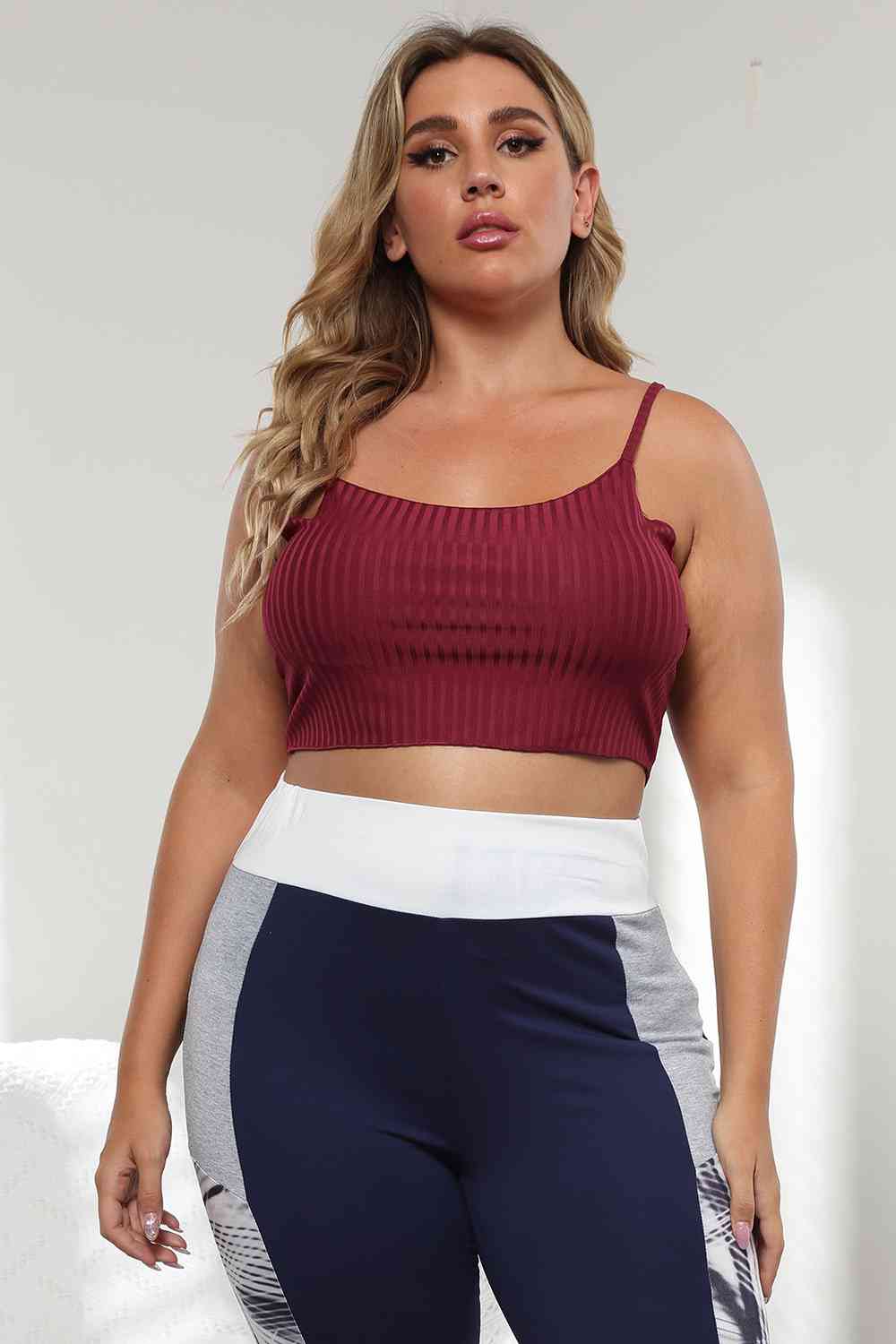 Plus Size Ribbed Spaghetti StrapTop Shop One Place