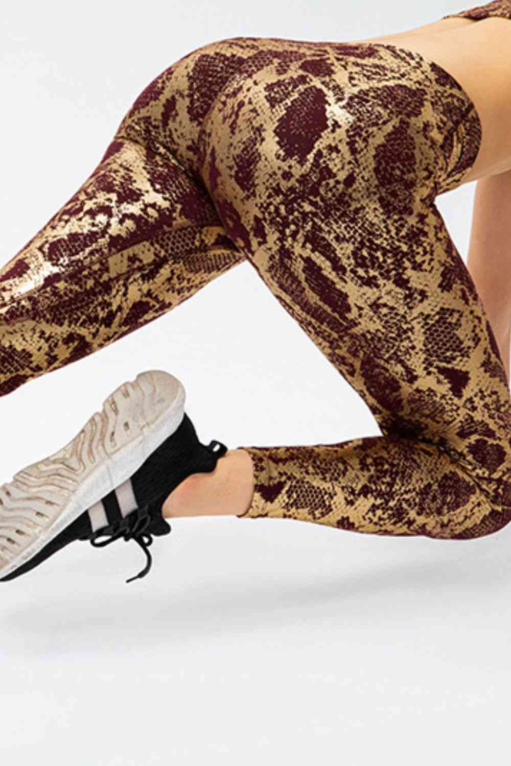 Animal Print Slim Fit Wide Waistband Long Sports Pants Shop One Place