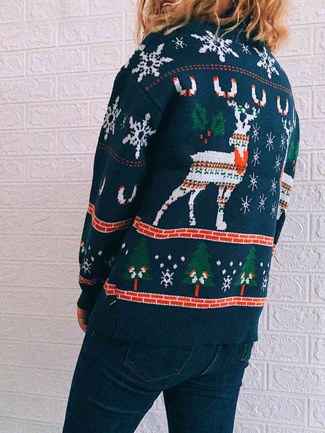 Turtleneck Drop Shoulder Long Sleeve Sweater Shop One Place