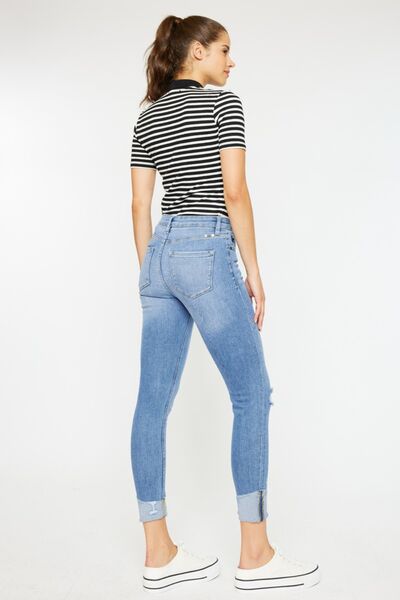 Kancan Distressed Cat's Whiskers Button Fly Jeans Shop One Place