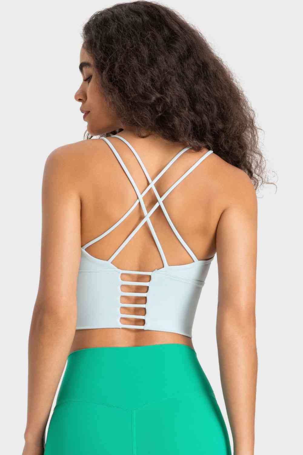 Crisscross Back Ladder Detail Sports Bra Shop One Place