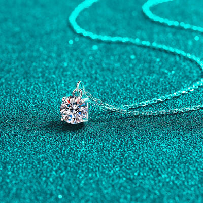 1 Carat Moissanite 925 Sterling Silver Necklace Shop One Place