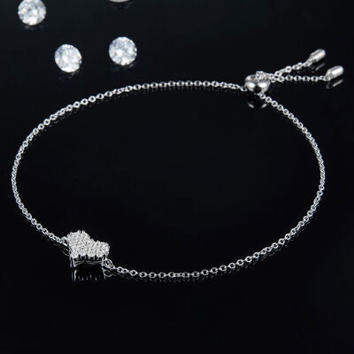 Moissanite 925 Sterling Silver Heart Bracelet Shop One Place