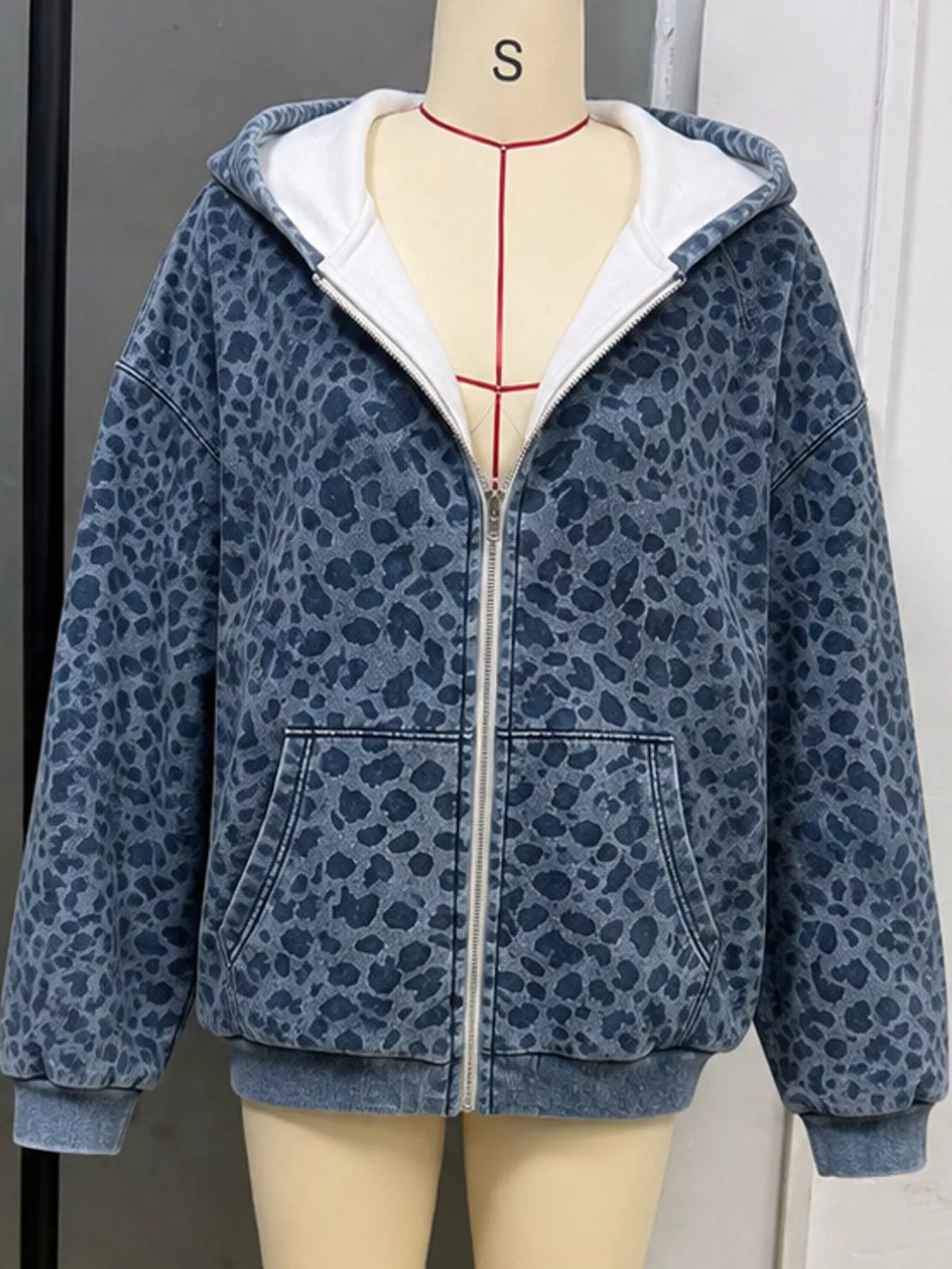 Women's Leopard Print Zip-Up Hoodie – view 2