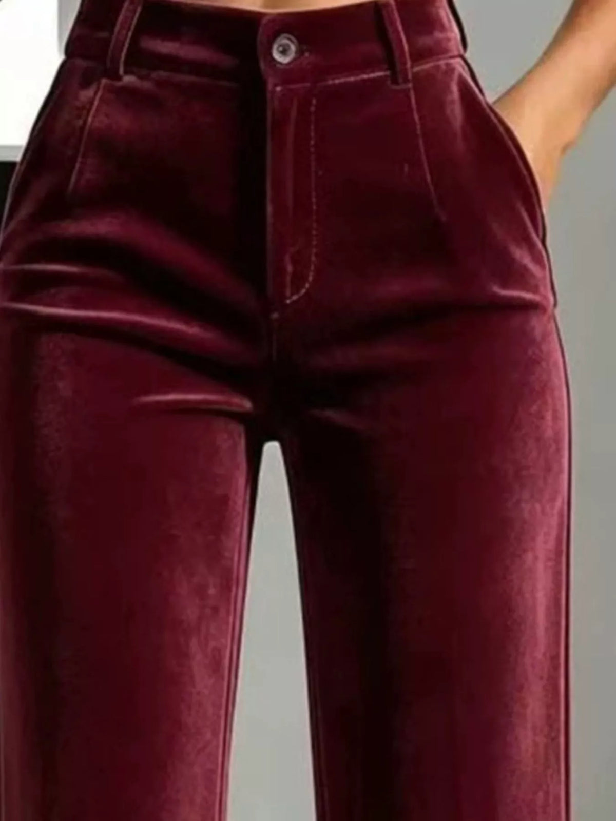 Women's High-Waisted Velvet Pants – view 6