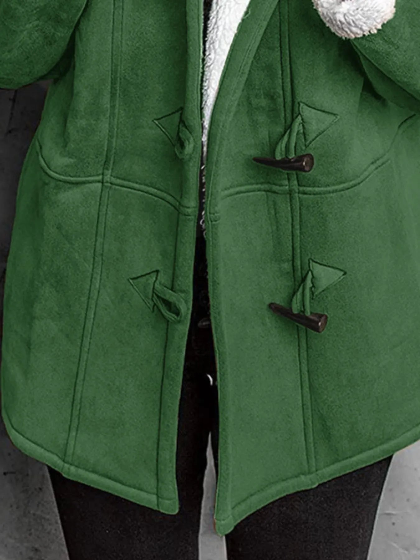 Full Size Cozy Sherpa Lined Toggle Coat with Hood Plus Size  Shop One Place