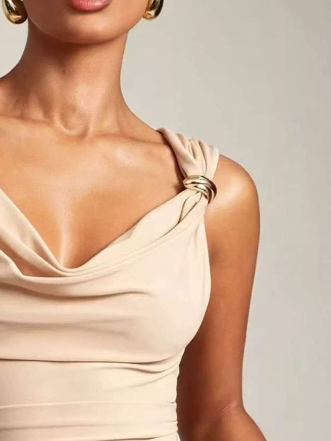 Cowl Neck Tank with Metal Ring Accents  Shop One Place