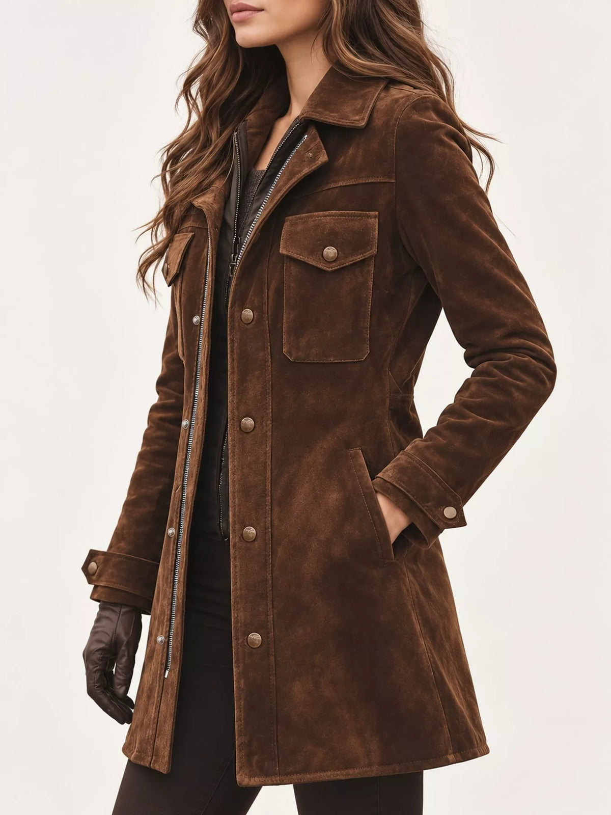 Women's Long Sleeve Jacket with Front Pockets
